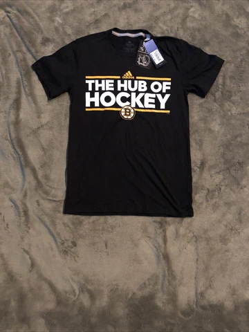 Boston Bruins T Shirt Black Adidas Climalite NHL Hockey NWT $28 Small S Cover
