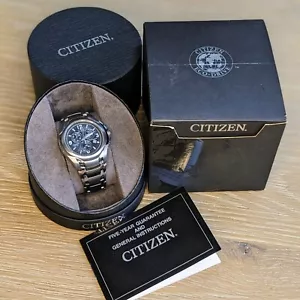 Citizen Eco Drive H500 Men's Titanium Chronograph Watch. Boxed With Instructions - Picture 1 of 14
