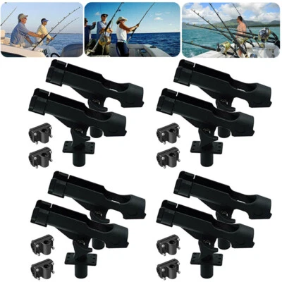 2- 6 PACK Boat Fishing Rod Pole Mount Stand For Kayak Boat Side Rail Mount - Image 1 of 4