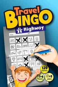 TRAVEL BINGO "Highway": Car Activity for Children and Kids from 8 Years - Play A - Picture 1 of 2