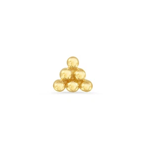 14k Solid Gold 3 and 6 beaded Threadless Stud /Body Jewelry/ 25g Threadless Pin  - Picture 1 of 12