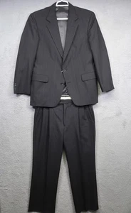 Hardwick Ropa Traje Hombre Gris 42R Chaqueta 34x28 Plisado Pantalones Rayas Hecho en EE. UU. - Imagen 1 de 20