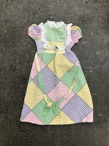 Cinderella Quilted Prairie Dress Girls Kids 6 Vintage Multicolor Lace - Picture 1 of 5