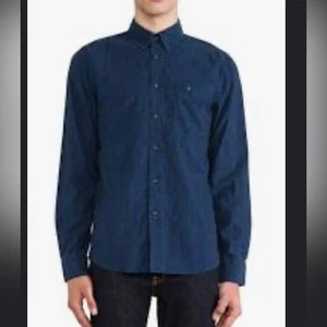 Nudie Jeans Stanley Dark Chambray Blue Cotton Shirt Size XS - Picture 1 of 7