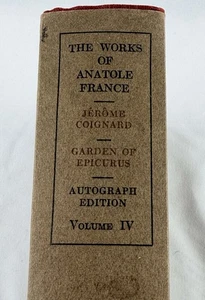 1924 The Works of Anatole France Vol IV Jerome Coignard Garden of Epicurus Wells - Picture 1 of 11
