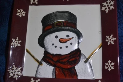 Snowman St. Nicolas Square Plate - Image 1 of 3
