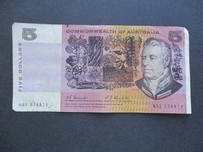 Australian Banknotes: Circulated $5- Great Item, Must Have! (T7253) - image 1 of 2