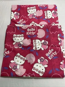 HELLO KITTY by Sanrio WINDOW CURTAINS, 2 PANELS 60” Long X 54” Wide Pink  Flower - Picture 1 of 1