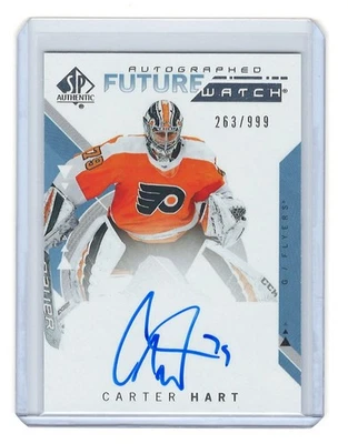 2018/19 SP Authentic Future Watch Carter Hart Rookie Card RC Auto /999 - Image 1 of 2
