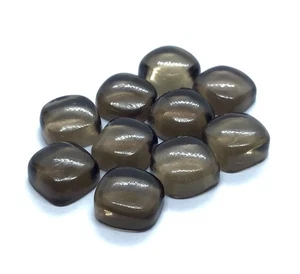 Cushion Natural Smoky Quartz Flat Back AAA Loose Gemstone Making All Jewelry - Picture 1 of 7