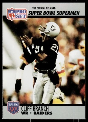 Cliff Branch, 1990-91 Pro Set Super Bowl XXV Silver, #46, Los Angeles Raiders, - Image 1 of 2