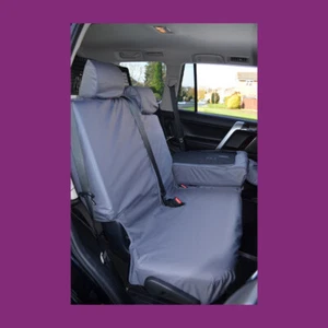 Fundas de asiento traseras traseras grises impermeables a medida para Toyota Land Cruiser 2009+ - Imagen 1 de 3