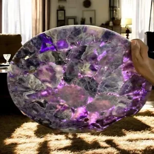36" Amethyst Stone Coffee Table Crystal Healing Gemstone Countertop Crystal Deco - Picture 1 of 7