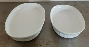 2 piatti casseruola Corningware bianchi 23 once - 679 ml e 15 once - 444 ml - Foto 1 di 12