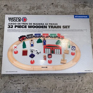 Matco Tools 32 piece Wooden Train set model : MTCWoodTrain No holds *Collectible - Picture 1 of 2
