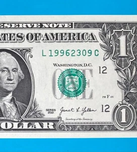 September 23, 1996 :L 19962309 C Birthday Note inY/D/M Format $1 One Dollar Bill - Picture 1 of 3