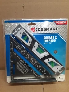 JOBSMART Square And Torpedo Level Set Made From Durable Die Cast Aluminum - Picture 1 of 2