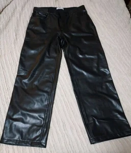 NWT Abercrombie & Fitch Vegan Leather Pants Sz 16 Straight Faux Leather $110  - Picture 1 of 20