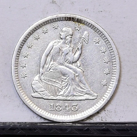 1843 Liberty Seated Quarter - AU Details (#42988) Cover