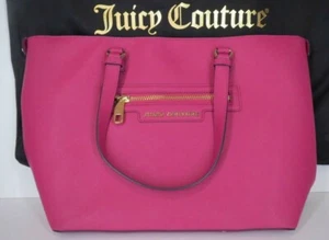 Bolso de Mano Juicy Couture Bolso de Comprador NUEVO Cuero Grande L Rosa Tachuelas Manijado con Cremallera - Imagen 1 de 12