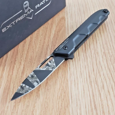 Extrema Ratio Ferrum T Folding Knife 2.88" Bohler N690 Steel Blade Blk Aluminum - Image 1 of 4