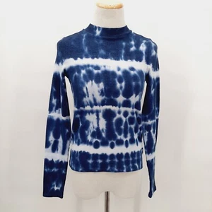 American Eagle Waffelmuster Strick Shirt Stehkragen Langarm Oberteil Damen X-Small blau - Bild 1 von 5