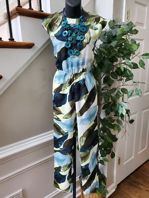 Mono informal Vince Camuto para mujer multicolor poliéster cuello redondo talla cero Foto 1 de 4