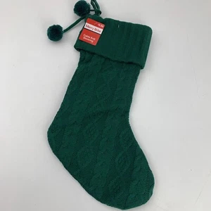 Calza natalizia Merry Brite maglia cavo 17" verde nuova - Foto 1 di 2