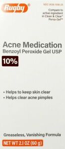 Rugby 5% Benzoyl Peroxide Gel Acne Medication - 2.1oz( 60g) exp: 12/24