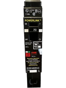 Square D ECB14020G3 Powerlink 20A Remote Operated Circuit Breaker 1P - Picture 1 of 14