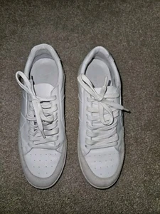 LADIES WHISTLES WHITE KOKI LEATHER LACE UP TRAINERS SIZE 39 UK 6 - Picture 1 of 5