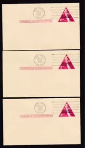 FIVE US #UX44 POSTAL CARDS WITH 1ST DAY CANCELLATIONS 1956 - Picture 1 of 4