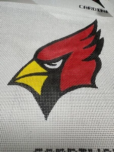 Handpainted Needlepoint Canvas NFL Cardinal/Left - Picture 1 of 3