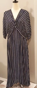Margaux Riviera Damen blau/weiß gestreift Maxikleid Dolman Ärmel Größe 2X - Bild 1 von 10