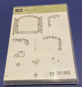 Stampin'Up! HÜTTENFENSTER Gummistempelset - NEU - Fenster, Blumen, saisonal, Vogel - Bild 1 von 3