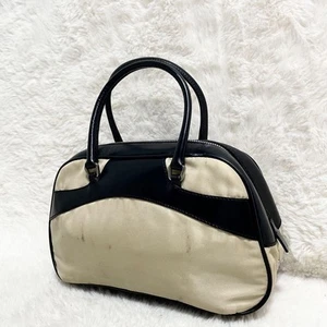 Borsa Prada Bowling Borsa a Mano Mini Boston Nylon Pelle Logo Triangolare - Foto 1 di 14