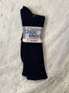 VTG NOS Mens Target Crew Socks Orlon Acrylic Nylon Lightweight Sz 10-13 80s Navy - Picture 1 of 3