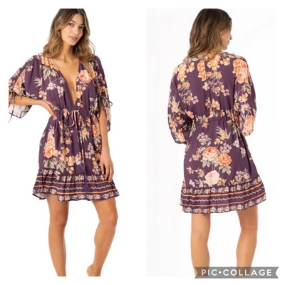 Caftán Floral Púrpura Maaji NUEVO Talla Mediana Foto 1 de 4