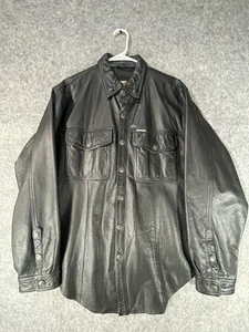 Authentic Harley Davidson Mens Leather Shirt Jacket Size Large - Picture 1 of 5
