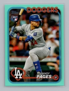 2024 Topps Update #US221 Andy Pages RC Aqua Los Angeles Dodgers - Picture 1 of 2