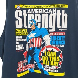 Marvel Mens Captain America Muscle Tank Top Size XL Navy Blue 100% Cotton - Picture 1 of 6