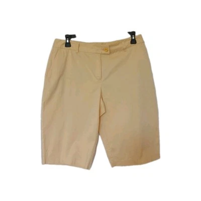 Pantalones Cortos Izod XFG Para Mujer 14 Bermudas Amarillas Elastizadas Bolsillos Frontales Planos Dobladillo con Puños Foto 1 de 4