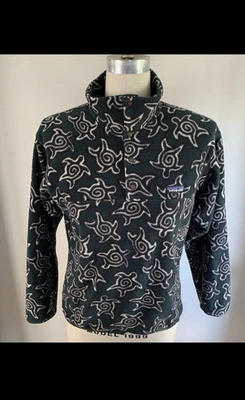 Vintage 90s Patagonia Zen Turtle Synchilla Fleece Small Green READ - Image 1 of 4