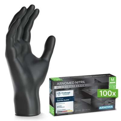 ARNOWA Einweghandschuhe Nitril Schwarz, Einmal Handschuhe, S - XL, 100 - 1000 Stk.