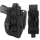 US Molle Pistol Gun Holster Right Hand OWB Pistol Holster and Tool Sheath Pouch