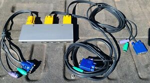 Tripp Lite B022-004-R 4-Port KVM Switch Cables Computer Surge Protector Network