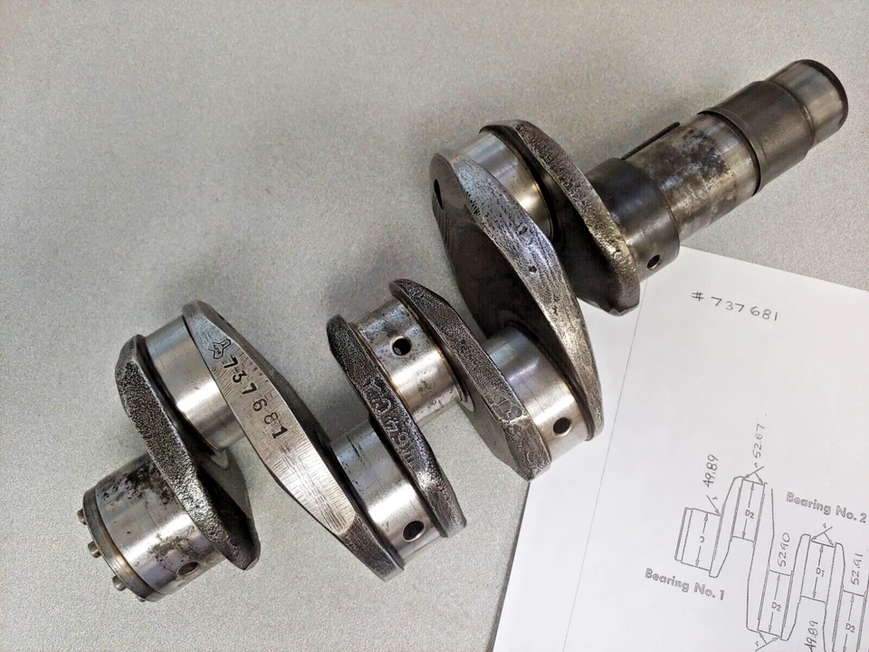 VERY NICE USED ORIGINAL GENUINE PORSCHE 356A 356B CRANKSHAFT 737681 .25/.25 - Изображение 1 из 4