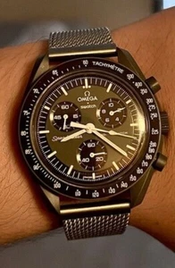 Cinturino in rete inox intrecciato 20 mm per orologio Omega Moons No Time To Die 007 - Foto 1 di 11