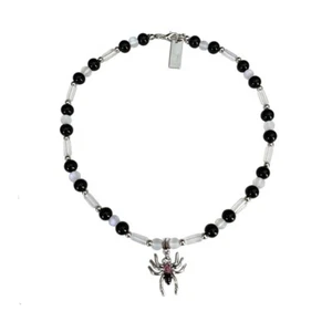 Fashion Gothic Punk Spider Beads Ball Necklace Pendant Gift Jewellery Chain Gift - Picture 1 of 5