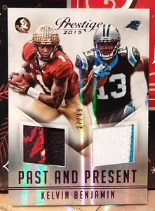 KELVIN BENJAMIN /49 RELIC 2-COLOR / 2015 PRESTIGE / PAST AND PRESENT ~ PANTHERS - Picture 1 of 2
